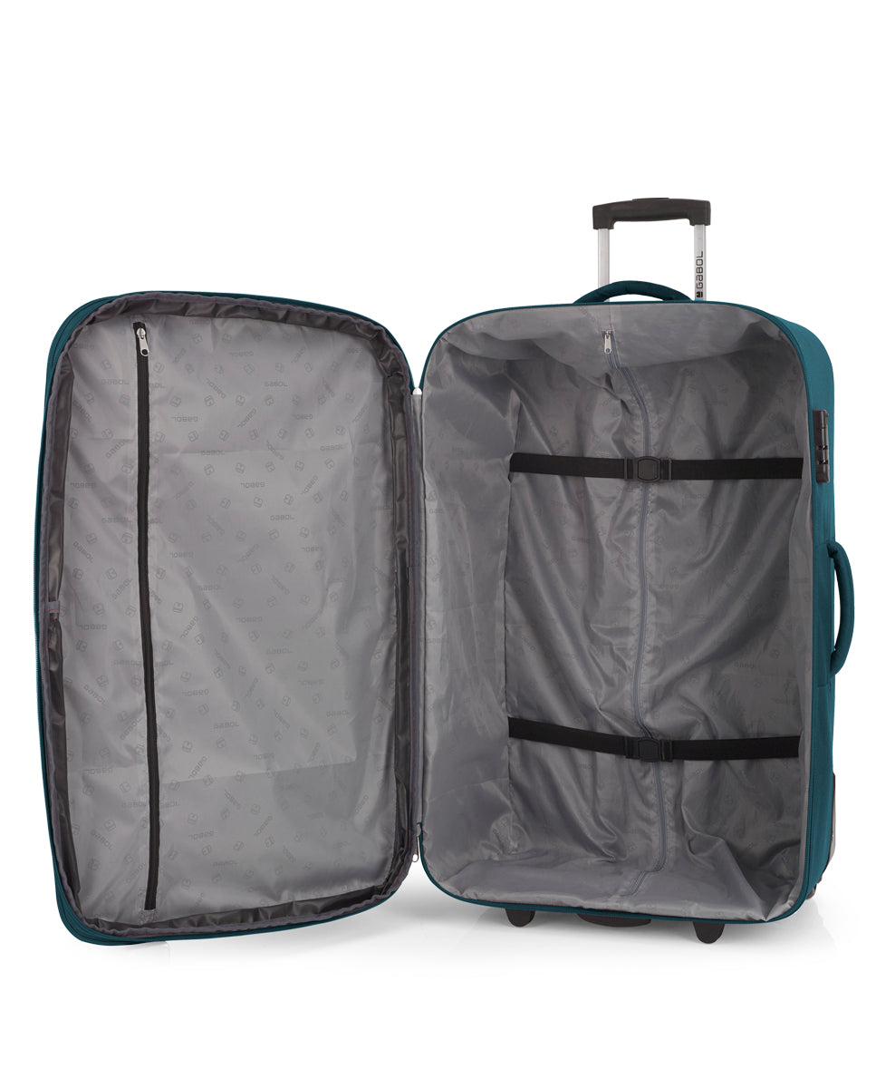 Maleta blanda expandible con 2 ruedas Gabol Orbit en color negro, tamaño grande