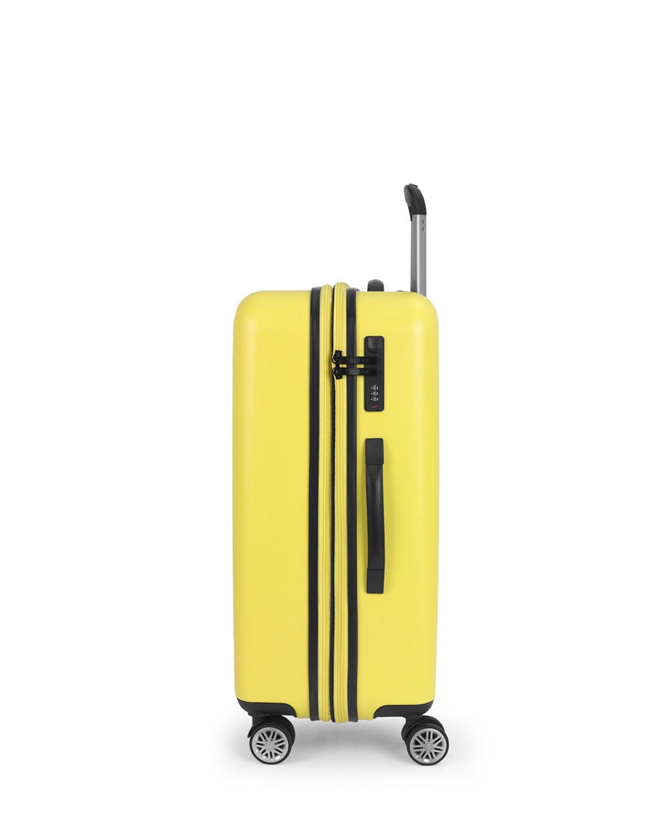 Maleta rígida con 4 ruedas dobles Gabol Future Plus en color amarillo / mostaza, tamaño mediana