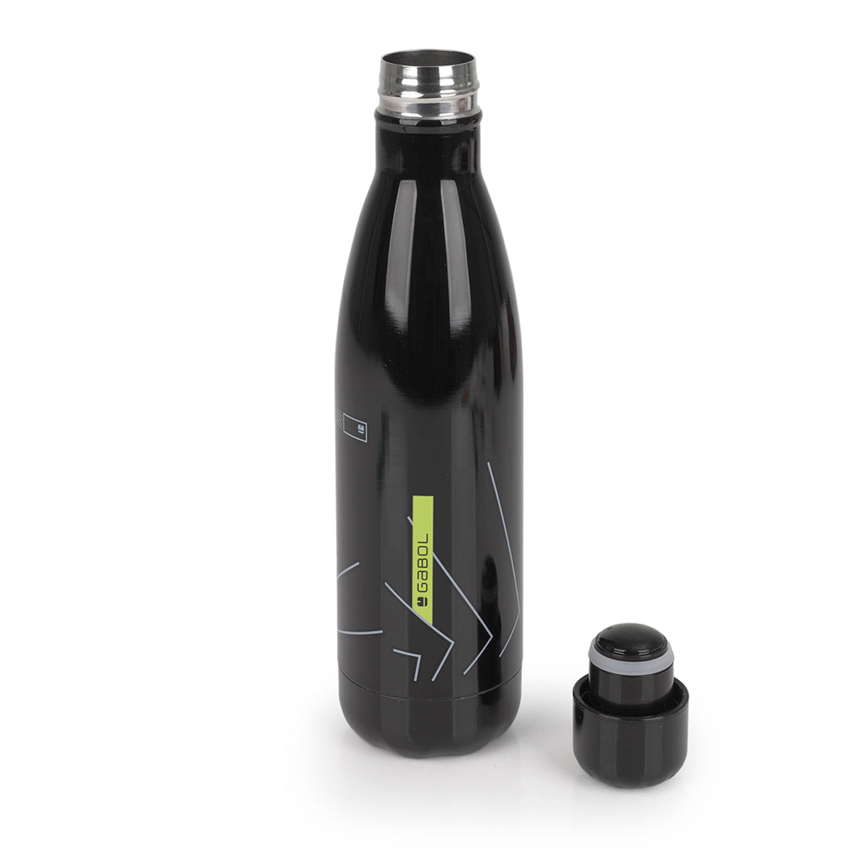 Botella térmica acero inoxidable Gabol Panther en color negro, imagen 2
