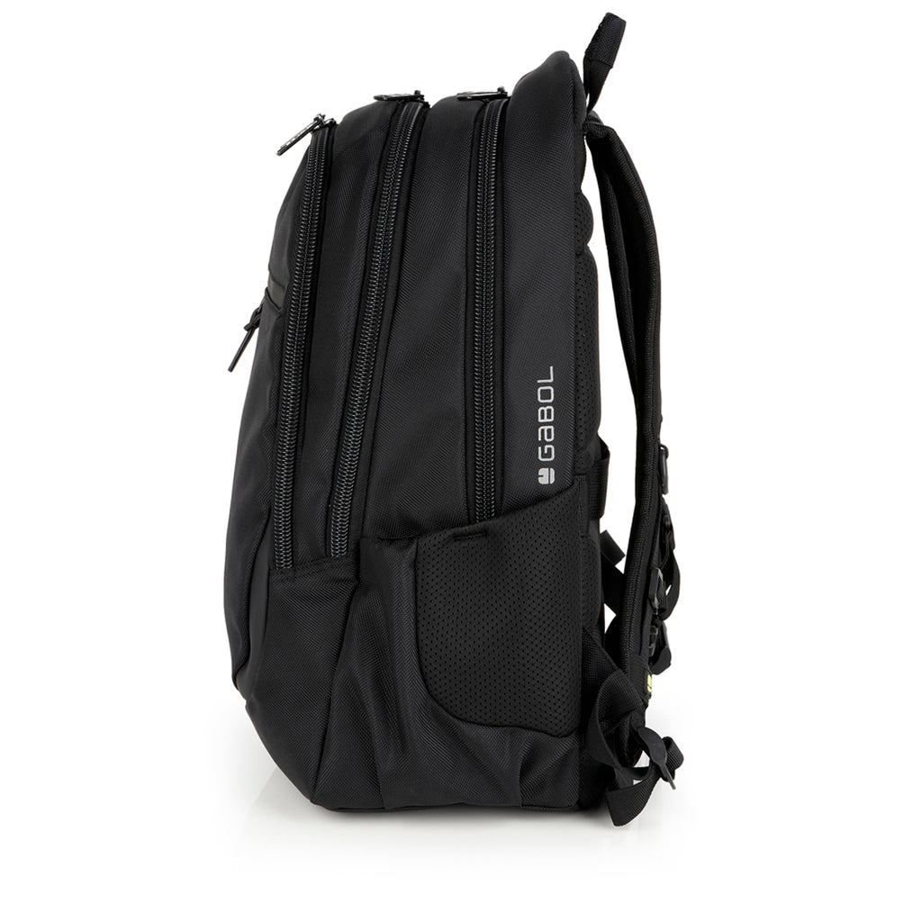 Mochila material reciclado 3 compartimentos Gabol Panther en color negro, imagen 2