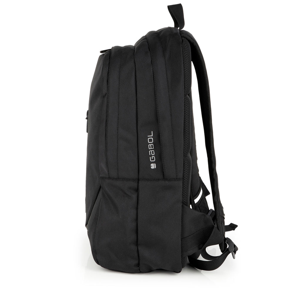 Mochila urban de material reciclado Gabol Panther en color negro, imagen 2