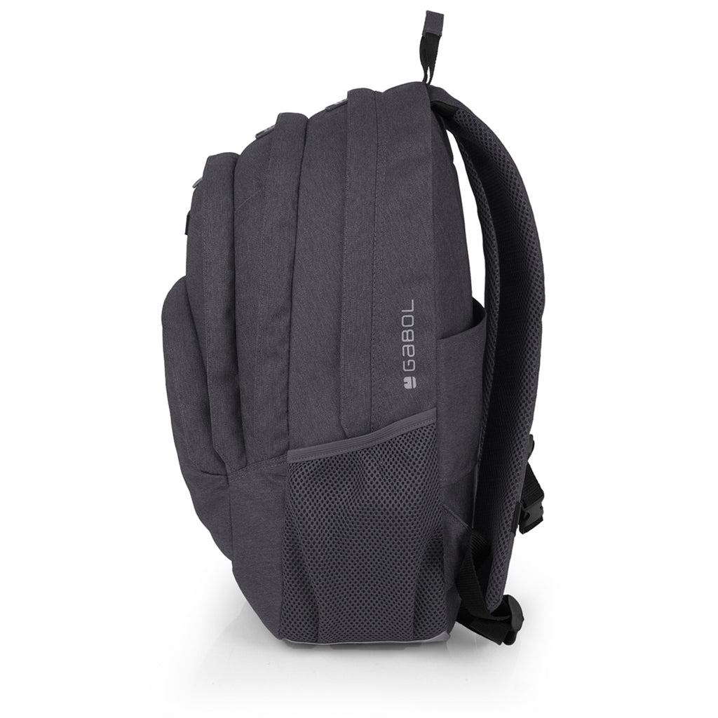 Mochila de tres compartimentos Gabol Wolf en color gris / antracita, imagen 2
