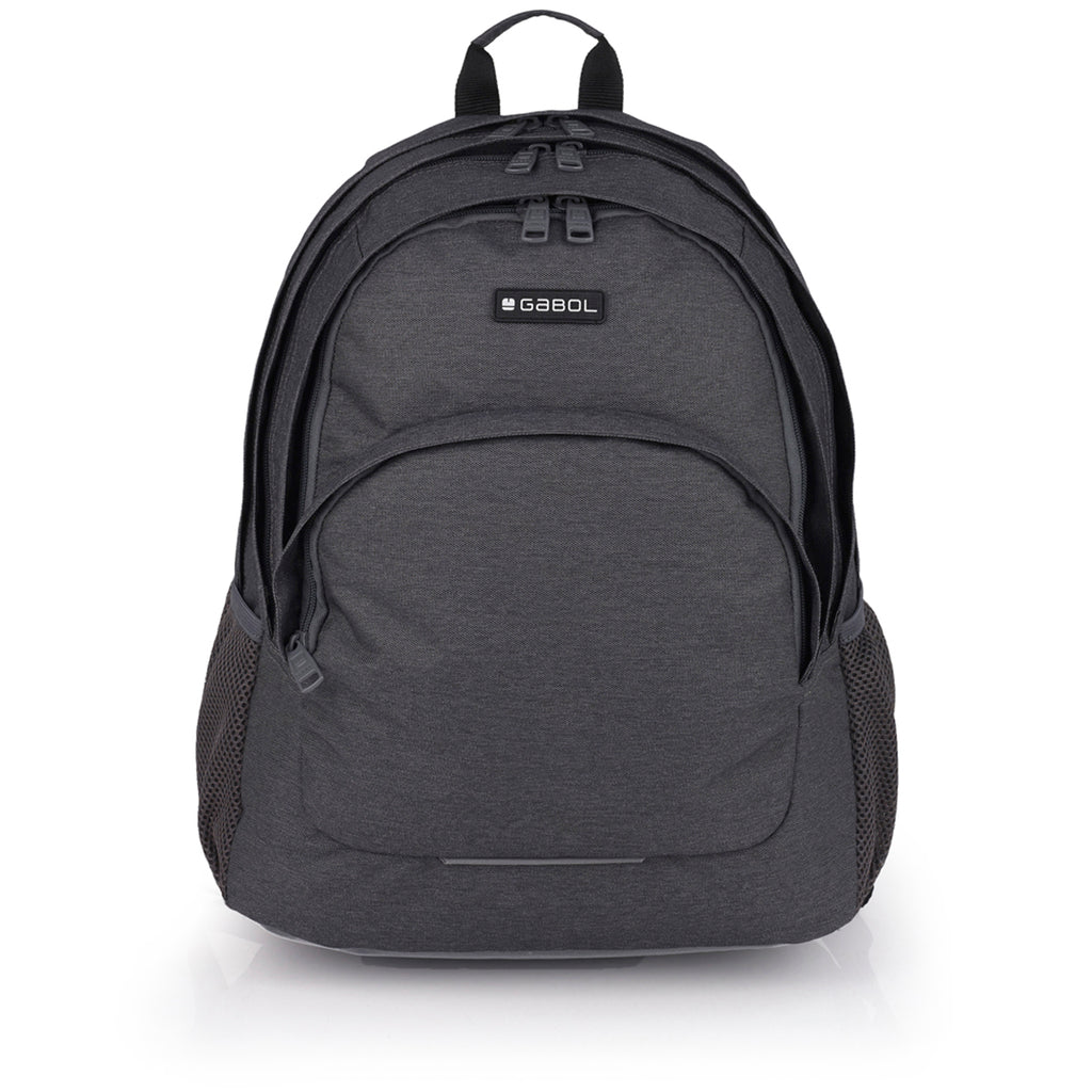 Mochila de tres compartimentos Gabol Wolf en color gris / antracita