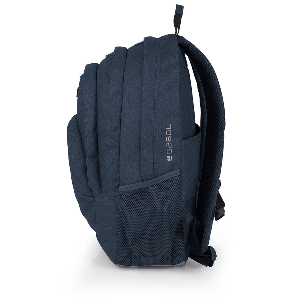 Mochila de tres compartimentos Gabol Wolf en color azul marino, imagen 2