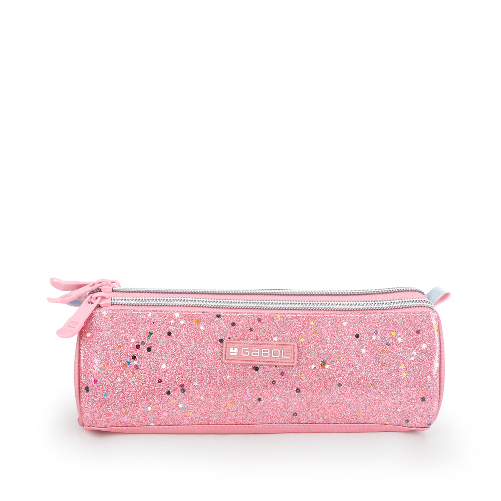 Estuche triple Gabol Glam en color rosa