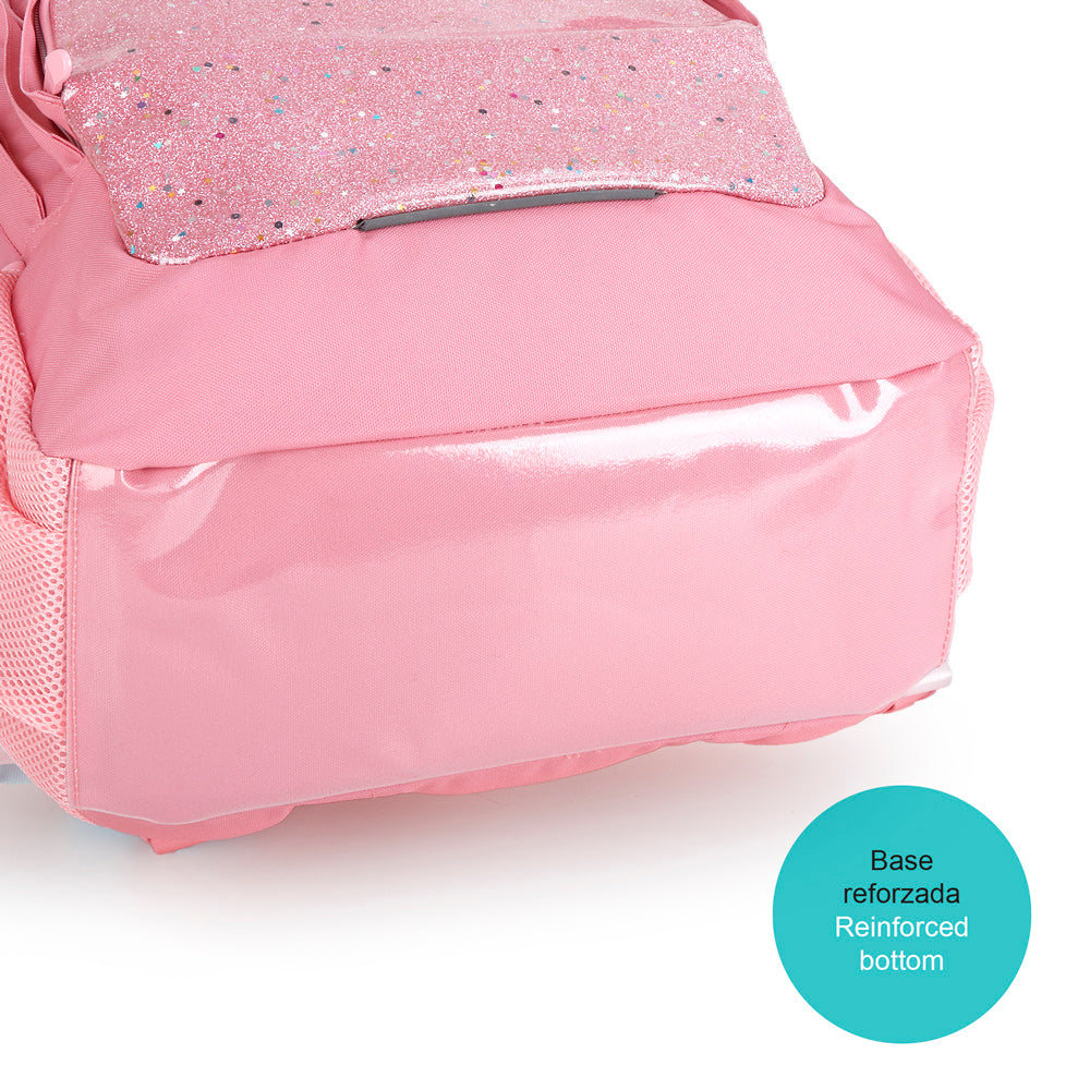Mochila tres compartimentos Gabol Glam en color rosa, imagen 6