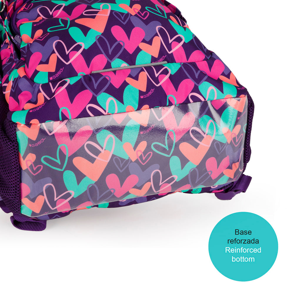 Mochila tres compartimentos Gabol Kokoro en color morado, imagen 5