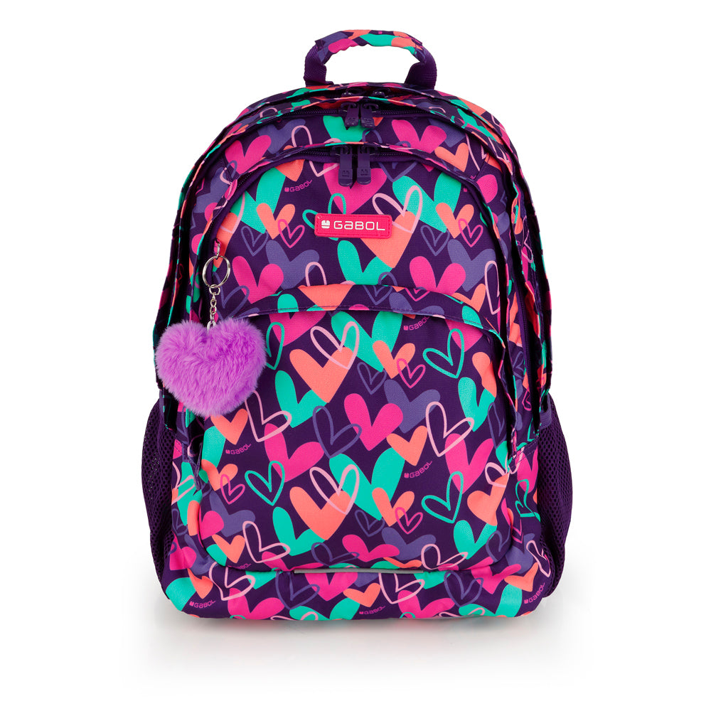 Mochila tres compartimentos Gabol Kokoro en color morado