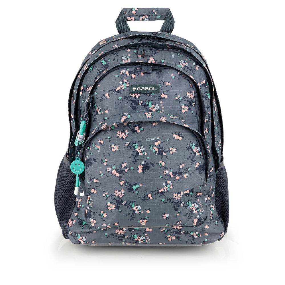Mochila tres compartimentos Gabol Secret en color gris