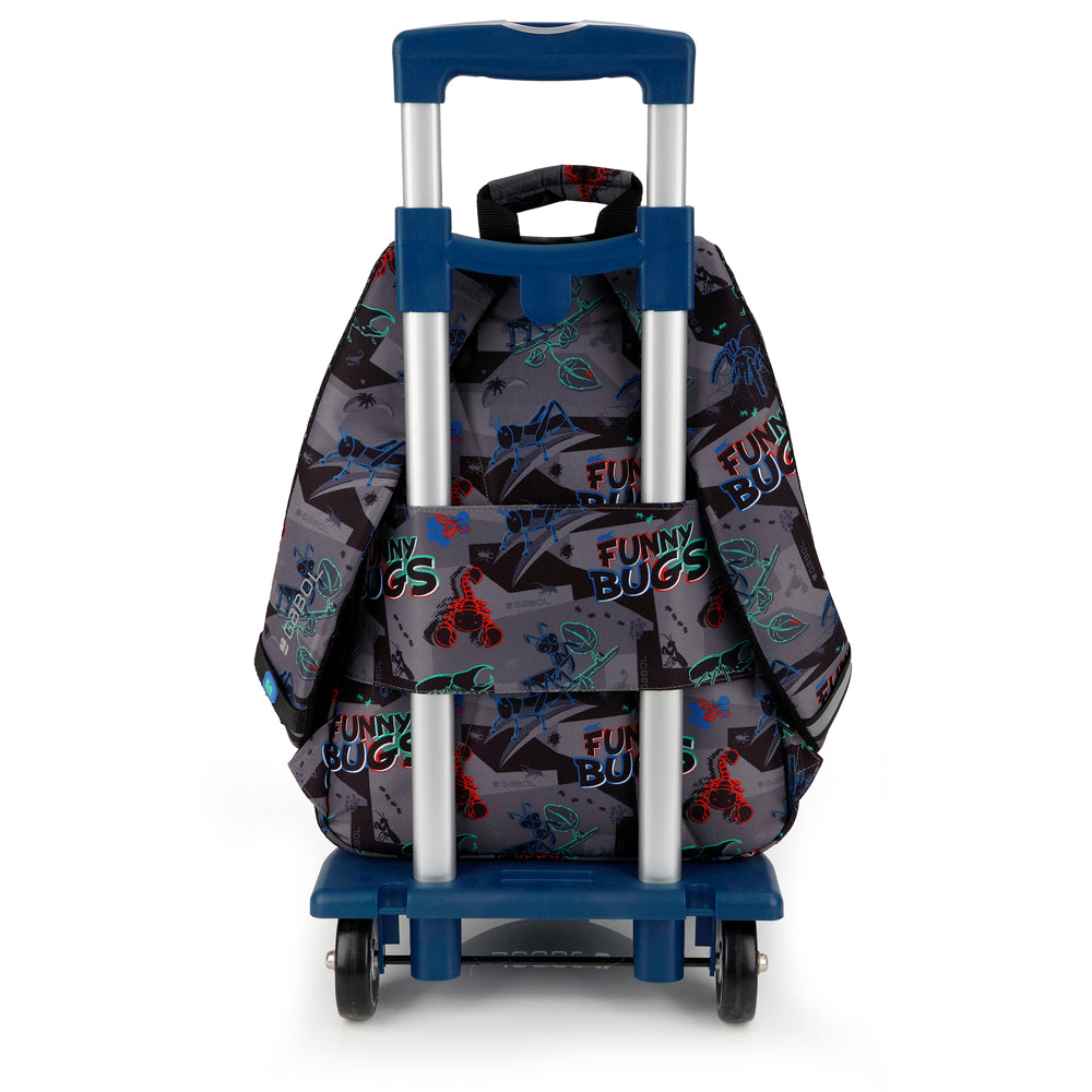 Mochila pequeña con acople a carro Gabol Bugs en color negro, imagen 5