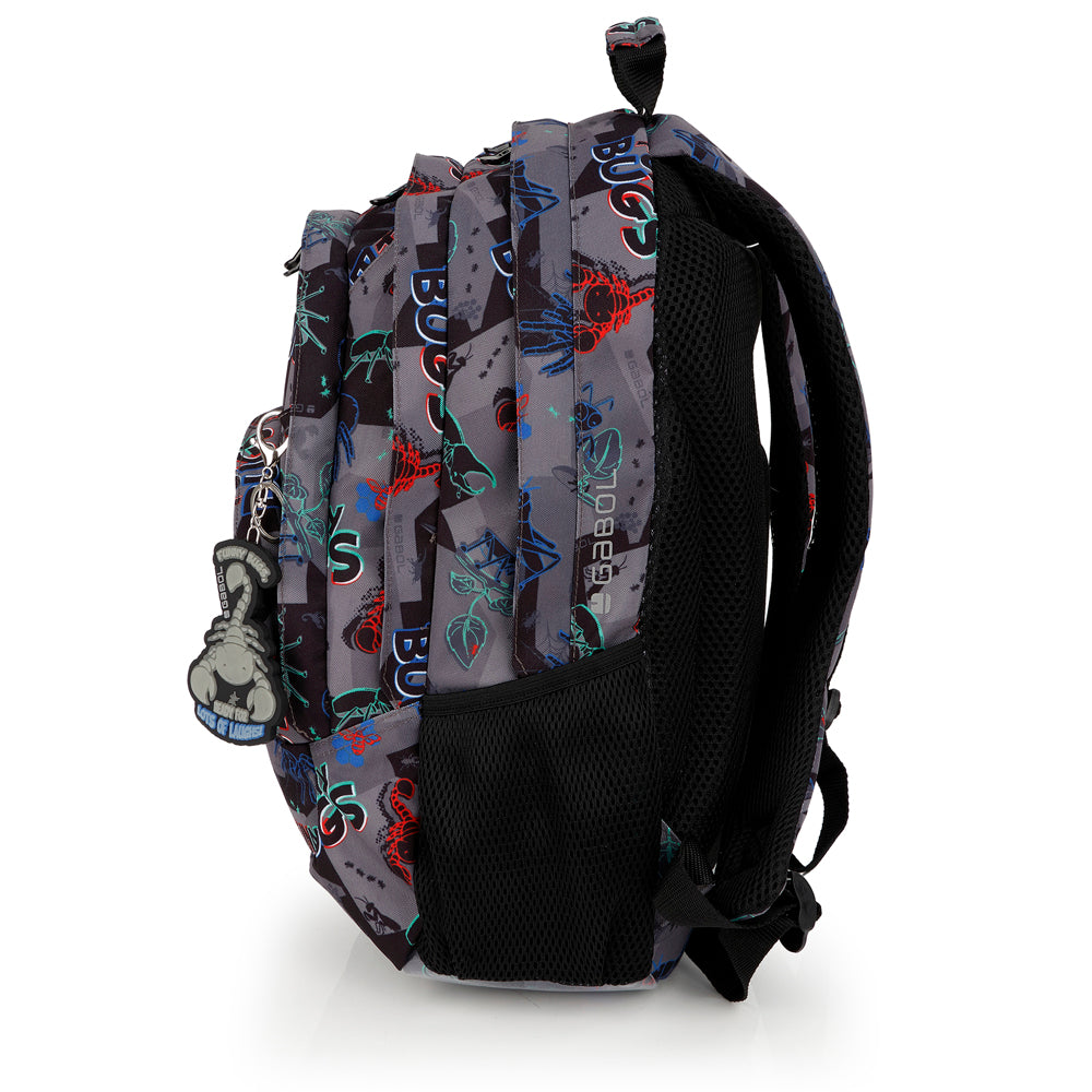 Mochila tres compartimentos Gabol Bugs en color negro, imagen 2