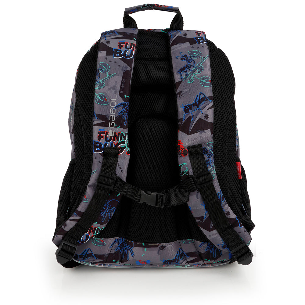 Mochila tres compartimentos Gabol Bugs en color negro, imagen 3