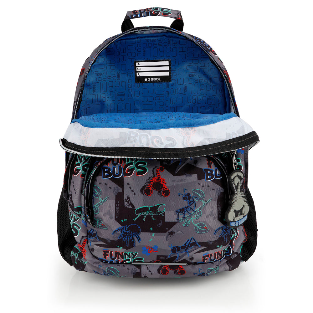 Mochila tres compartimentos Gabol Bugs en color negro, imagen 4