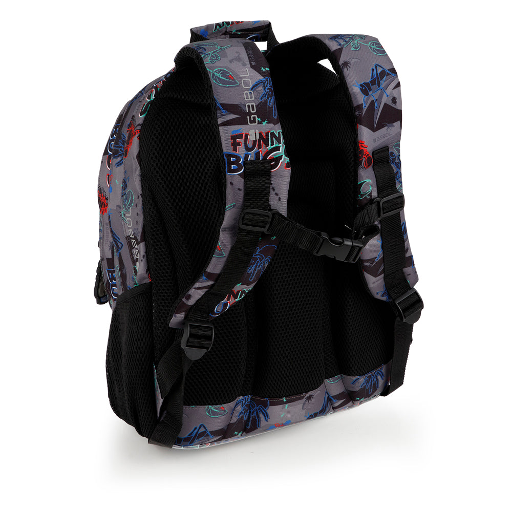 Mochila tres compartimentos Gabol Bugs en color negro, imagen 5