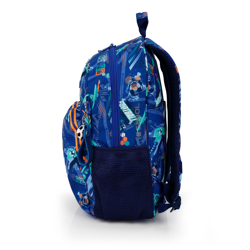 Mochila pequeña con acople a carro Gabol Crew en color azul, imagen 2