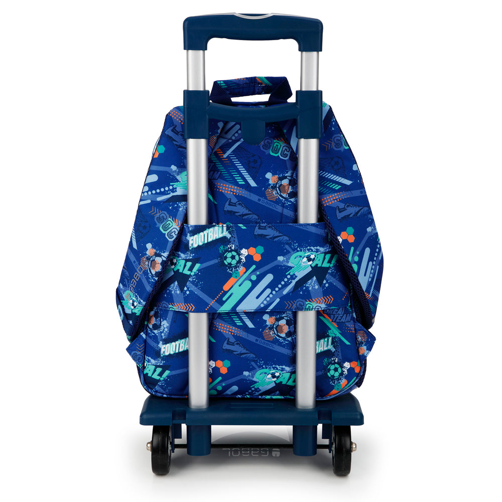 Mochila pequeña con acople a carro Gabol Crew en color azul, imagen 5