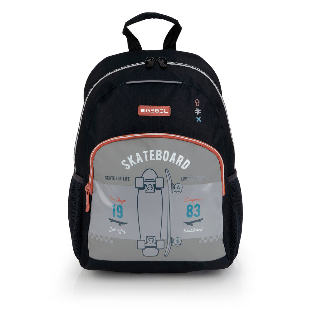 Mochila pequeña con acople a carro Gabol Trick en color gris