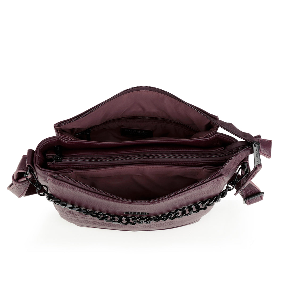 Bolso tres compartimentos Gabol Olivia en color burdeos, imagen 4