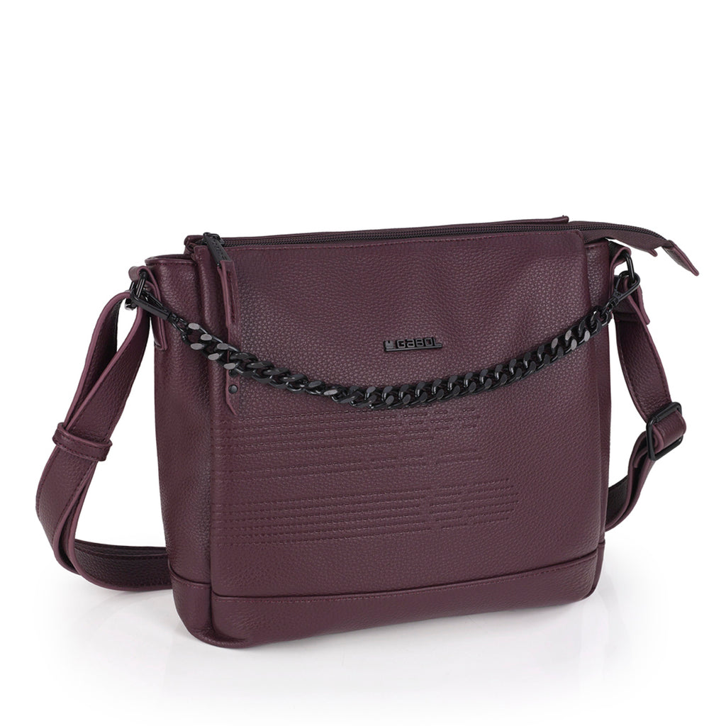 Bolso tres compartimentos Gabol Olivia en color burdeos, imagen 5