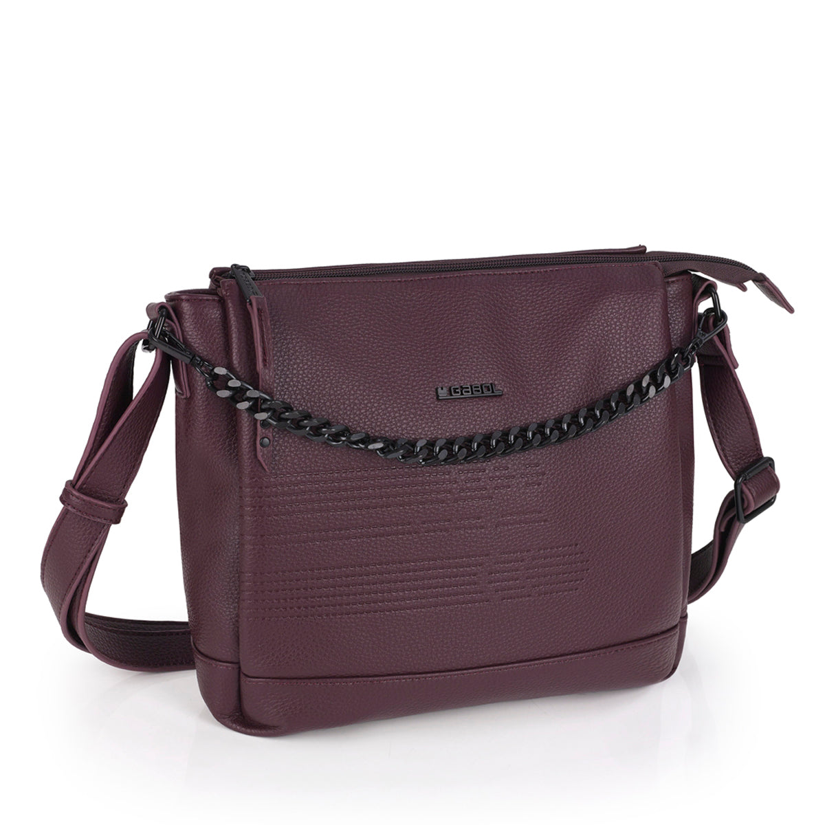Bolso tres compartimentos Gabol Olivia en color burdeos, imagen 5