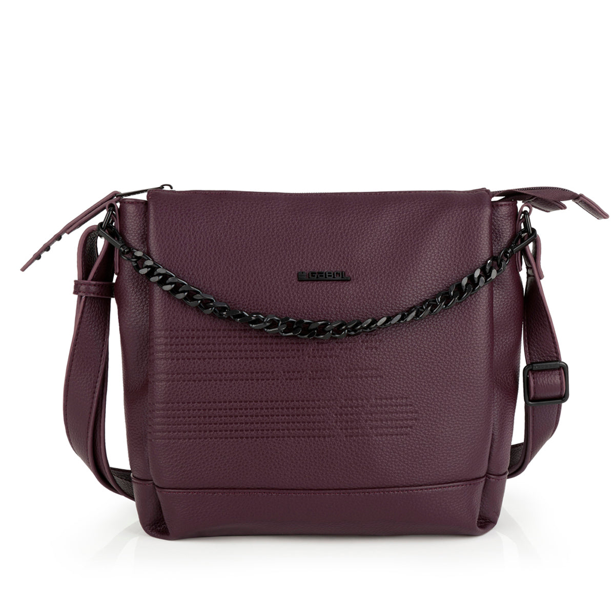 Bolso tres compartimentos Gabol Olivia en color burdeos