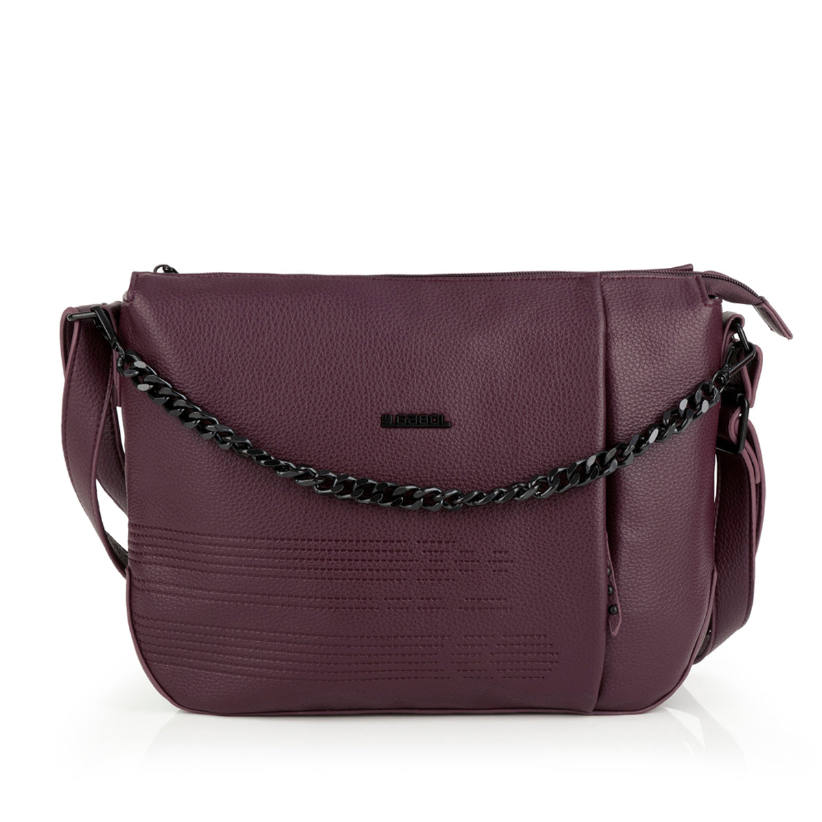 Bolso bandolera Gabol Olivia en color burdeos / rojo