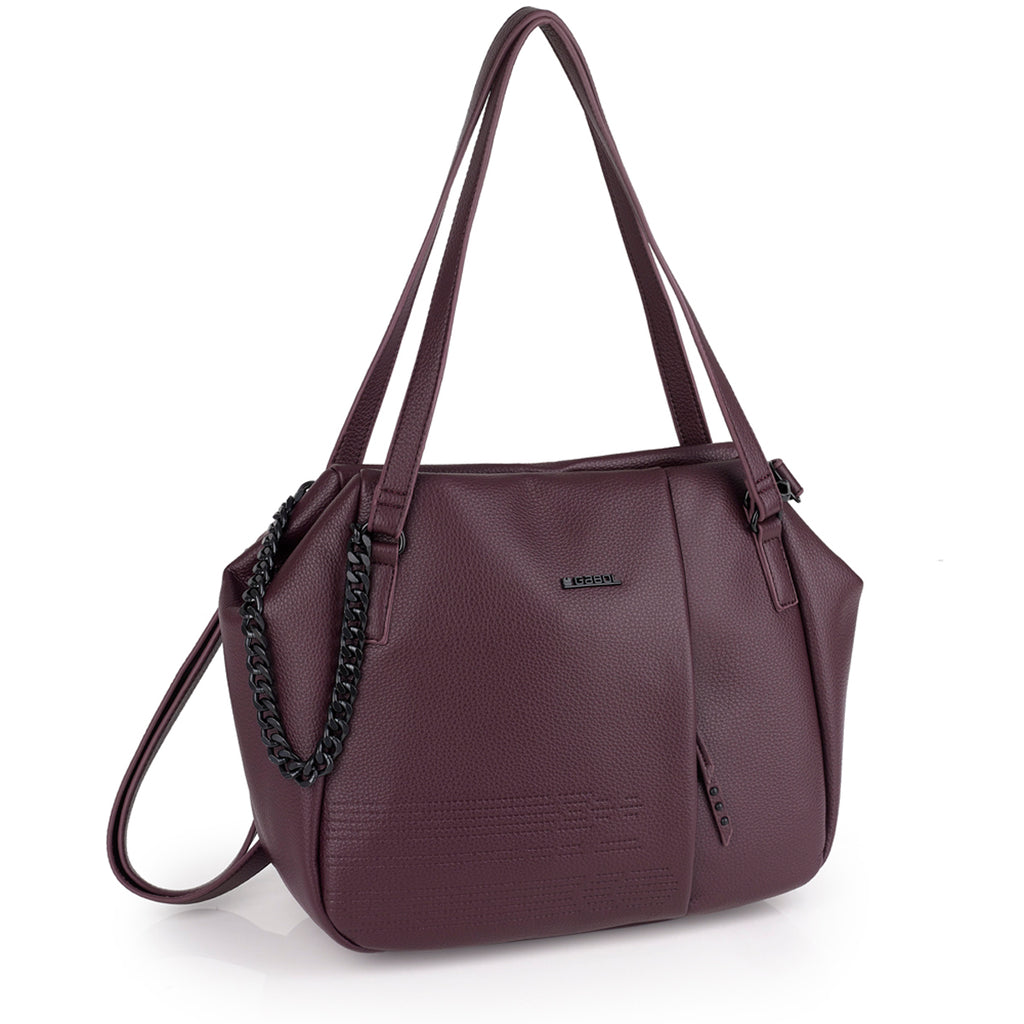 Bolso grande Gabol Olivia en color burdeos / rojo, imagen 4