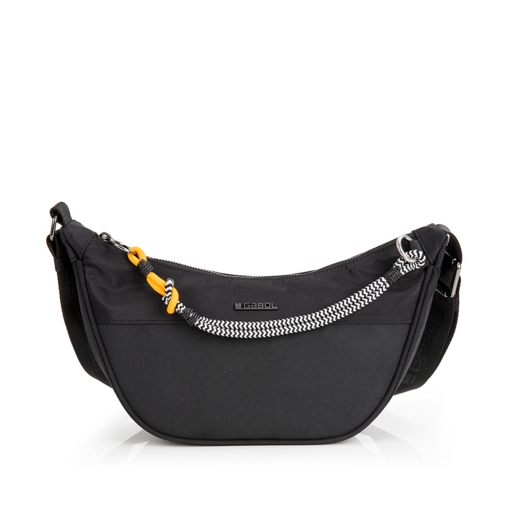 Bolso góndola pequeño Gabol Aisha en color negro