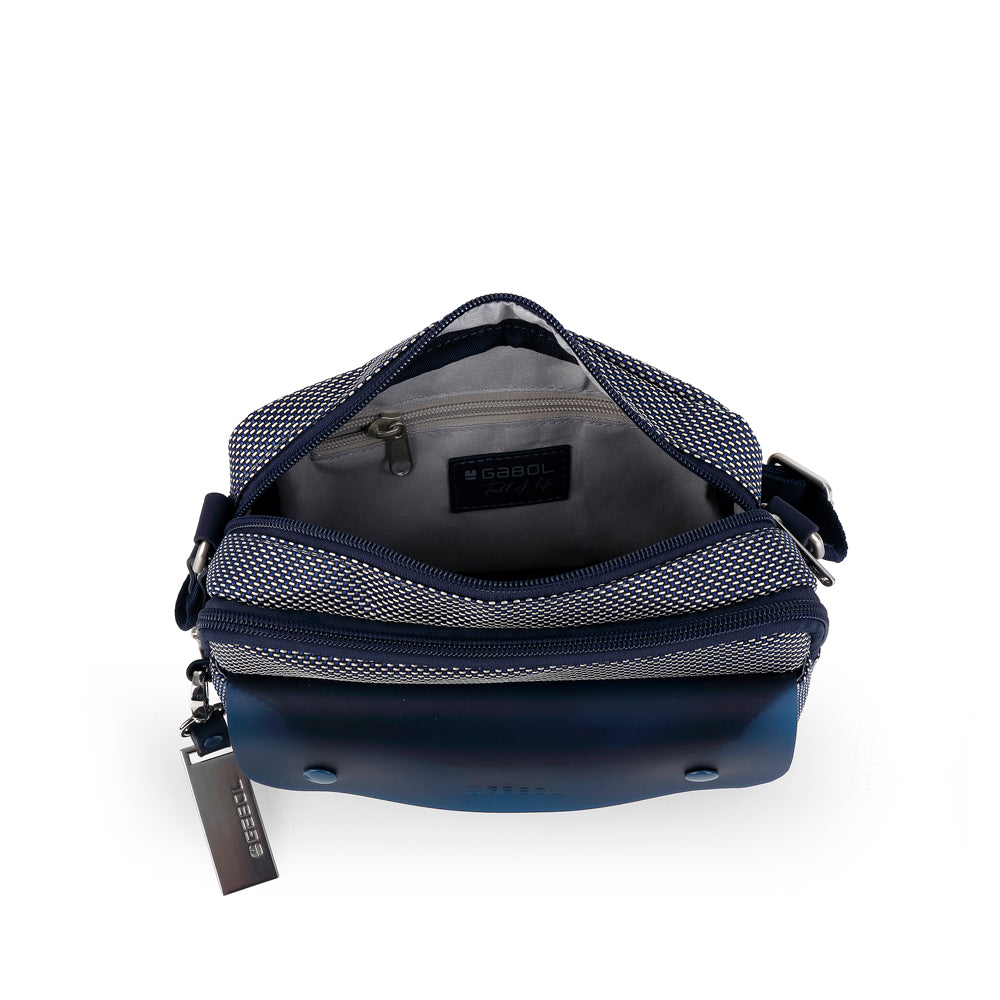 Bolso pequeño 2 compartimentos Gabol Pamela en color azul, imagen 4