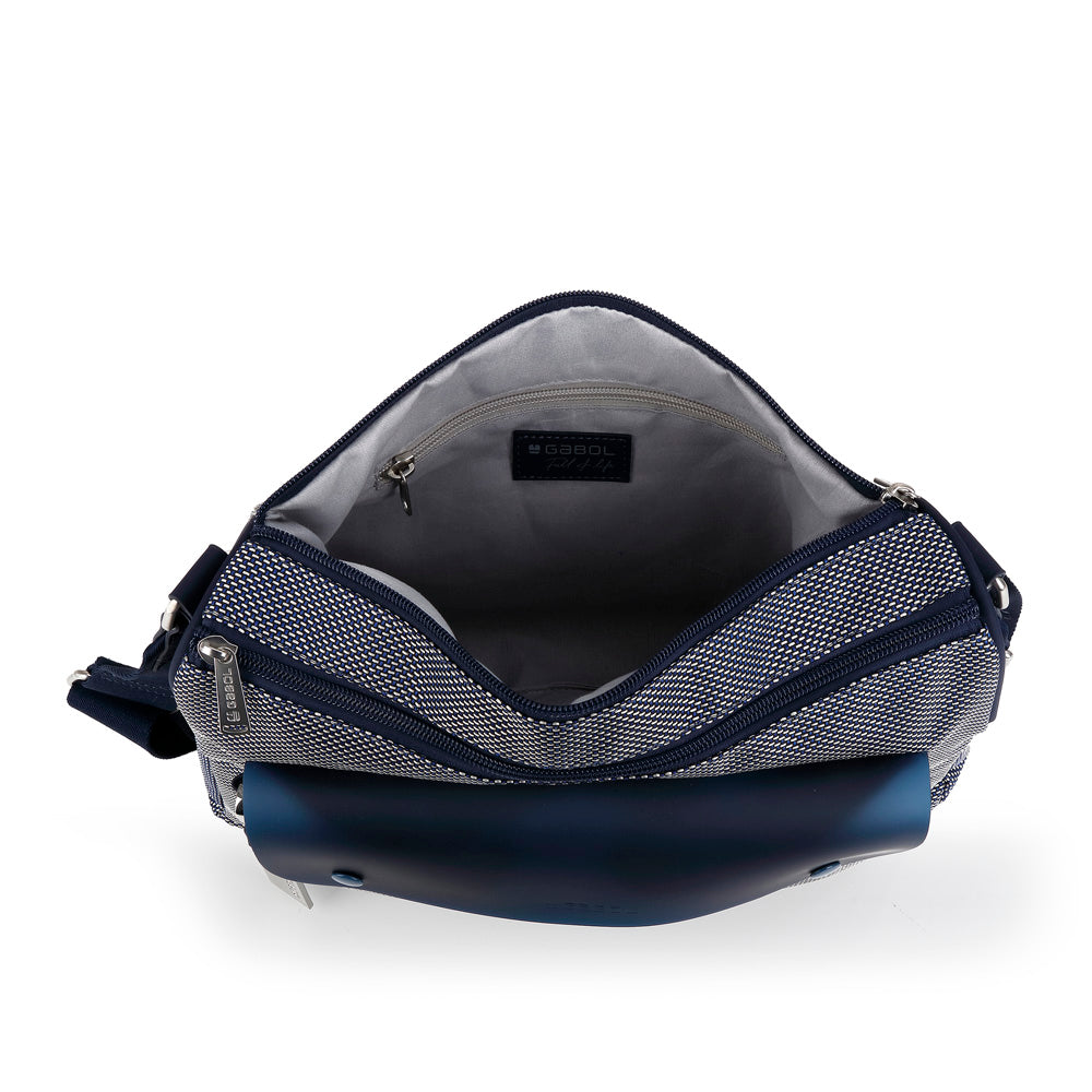 Bolso mediano 2 compartimentos Gabol Pamela en color azul, imagen 4