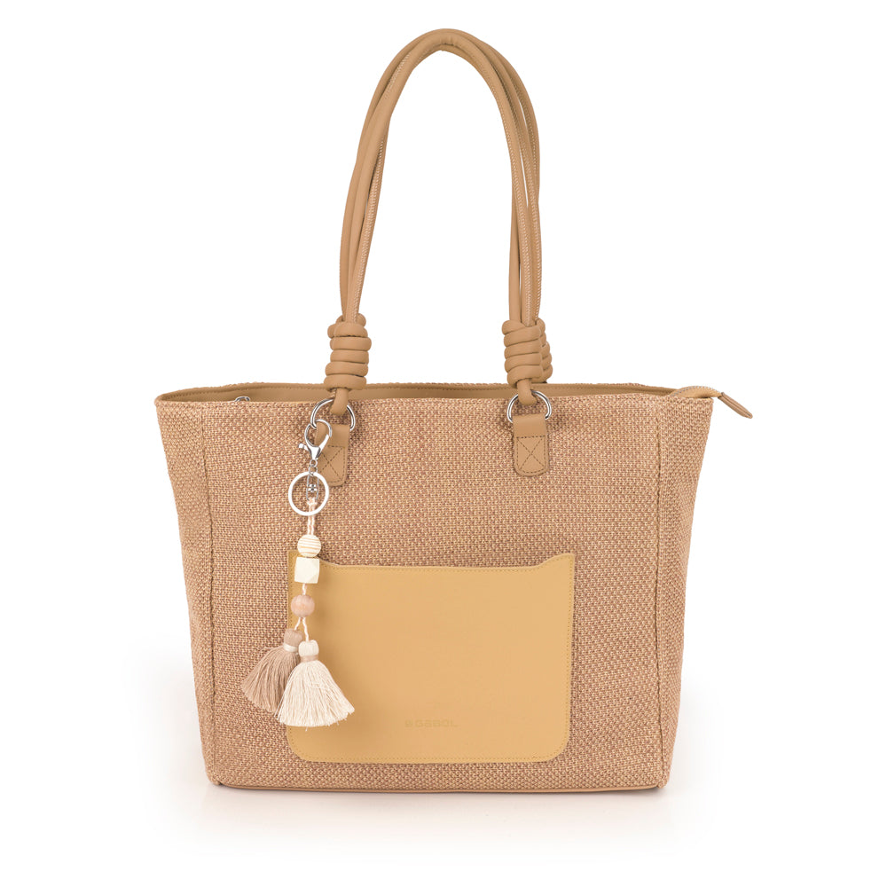 Bolso shopper Gabol Dolce en color amarillo