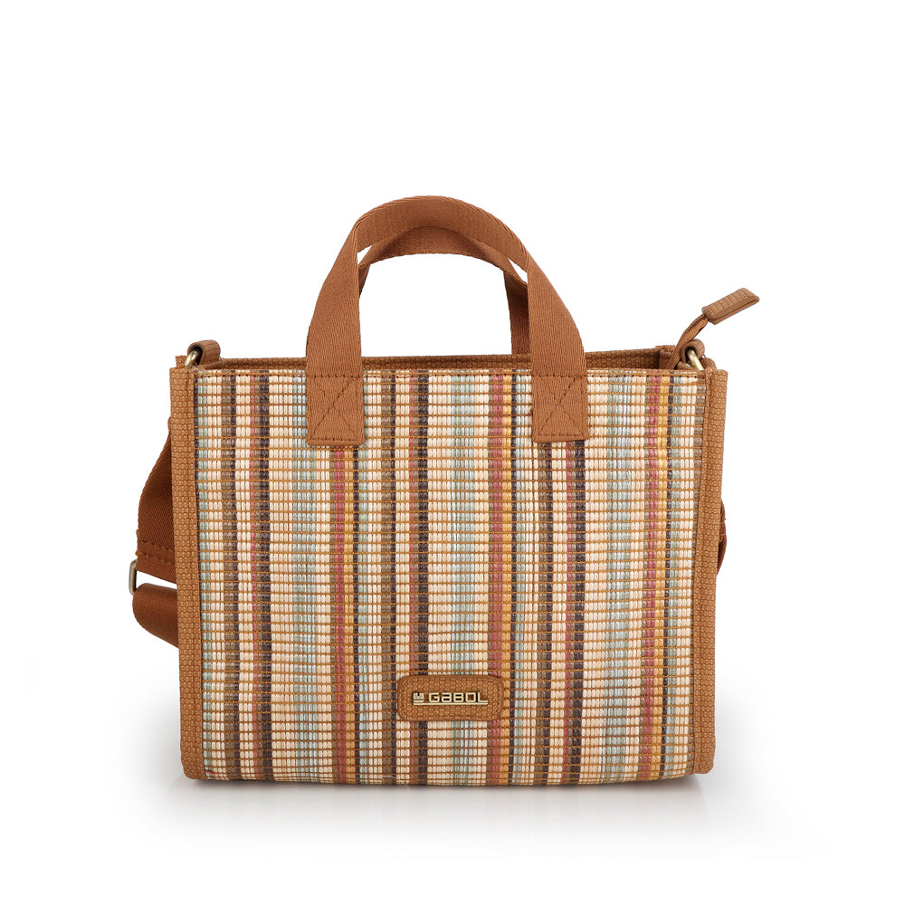 Bolso tote pequeño Gabol Amore en color marrón