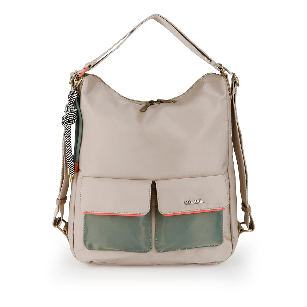 Bolso-mochila Gabol Nayade en color beige
